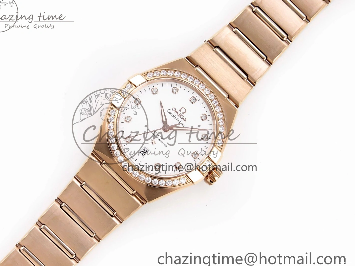 0511 Soft Constellation 39mm RG Diamonds Bezel ASWF 1:1 Best Edition White Dial on RG Bracelet A 7783